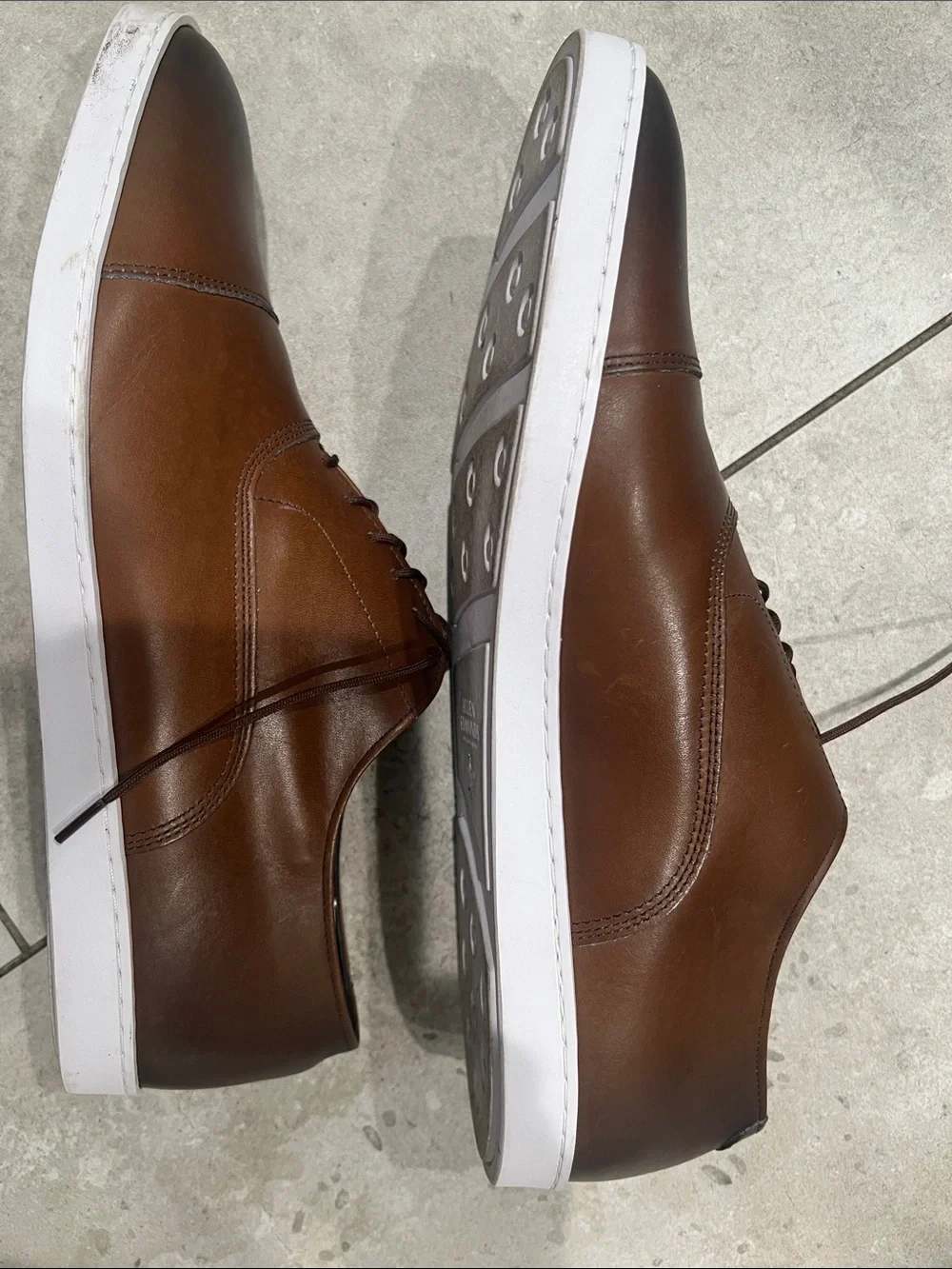 Allen Edmonds Brown Leather Derby with White Rubber Sole
